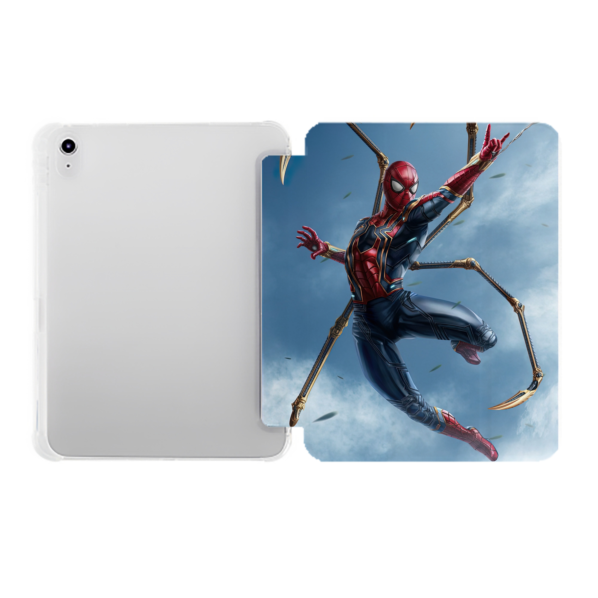 （画像用） Spider Man スパイダーマン IPad ケース ペン収納付き 三つ折りスタンド PUレザー×シリコン 対応機種9.5/10.5/10.9インチ